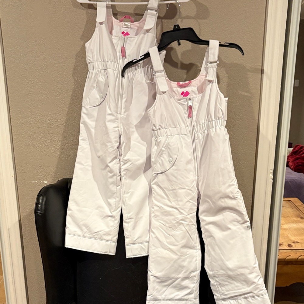 Obermeyer Bundle of 2 Pink and White Snow Bibs